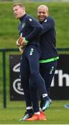 13 November 2017; James McClean, left, and Darren Randolph during Republic of Ireland squad training at the FAI National Training Centre in Abbotstown, Dublin. Photo by Stephen McCarthy/Sportsfile