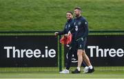 13 November 2017; Robbie Brady, left, and Daryl Murphy during Republic of Ireland squad training at the FAI National Training Centre in Abbotstown, Dublin. Photo by Stephen McCarthy/Sportsfile