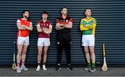 13 November 2017; Hurlers from left, Shane Stapleton of Cuala, Rory O'Connor of St Martin's, Edward Byrne of Mount Leinster Rangers and Peter Healion of Kilcormac - Killoughey during AIB Leinster Club Senior Hurling Championship Semi-Finals Media Day at Croke Park in Dublin. Photo by Piaras Ó Mídheach/Sportsfile