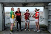 13 November 2017; Hurlers from left, Peter Healion of Kilcormac - Killoughey, Edward Byrne of Mount Leinster Rangers, Rory O'Connor of St Martin's, and Shane Stapleton of Cuala during AIB Leinster Club Senior Hurling Championship Semi-Finals Media Day at Croke Park in Dublin. Photo by Piaras Ó Mídheach/Sportsfile