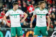 12 November 2017; Patrick McNair of and Gareth McAuley of Northern Ireland during the FIFA 2018 World Cup Qualifier Play-off 2nd leg match between Switzerland and Northern Ireland at St. Jakob's Park in Basel, Switzerland. Photo by Roberto Bregani/Sportsfile