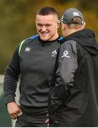 14 November 2017; Andrew Porter with head coach Joe Schmidt during Ireland rugby squad training at Carton House, in Maynooth, Kildare. Photo by Matt Browne/Sportsfile