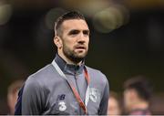 14 November 2017; Shane Duffy of Republic of Ireland prior to the FIFA 2018 World Cup Qualifier Play-off 2nd leg match between Republic of Ireland and Denmark at Aviva Stadium in Dublin.Photo by Seb Daly/Sportsfile