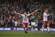 14 November 2017; Thomas Delaney of Denmark reacts after a decision goes against his team during the FIFA 2018 World Cup Qualifier Play-off 2nd leg match between Republic of Ireland and Denmark at Aviva Stadium in Dublin.Photo by Seb Daly/Sportsfile