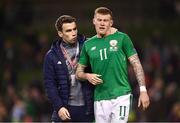 14 November 2017; James McClean, right, and Seamus Coleman of Republic of Ireland after the FIFA 2018 World Cup Qualifier Play-off 2nd leg match between Republic of Ireland and Denmark at Aviva Stadium in Dublin. Photo by Ramsey Cardy/Sportsfile