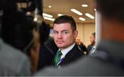 15 November 2017; Ireland 2023 bid ambassador Brian O’Driscoll leaves the bid room after the Rugby World Cup 2023 host union announcement at the Royal Garden Hotel, London, England.  Photo by Brendan Moran/Sportsfile