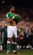 14 November 2017; Cyrus Christie of Republic of Ireland during the FIFA 2018 World Cup Qualifier Play-off 2nd leg match between Republic of Ireland and Denmark at Aviva Stadium in Dublin. Photo by Stephen McCarthy/Sportsfile