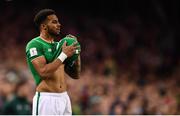 14 November 2017; Cyrus Christie of Republic of Ireland during the FIFA 2018 World Cup Qualifier Play-off 2nd leg match between Republic of Ireland and Denmark at Aviva Stadium in Dublin. Photo by Stephen McCarthy/Sportsfile