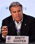 15 November 2017; World Rugby CEO Brett Gosper after the Rugby World Cup 2023 host union announcement at the Royal Garden Hotel, London, England. Photo by Brendan Moran/Sportsfile