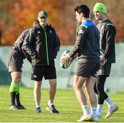 16 November 2017; Ireland head coach Joe Schmidt watches Joey Carbery and Jonathan Sexton during Ireland rugby squad training at Carton House in Maynooth, Kildare. Photo by Matt Browne/Sportsfile