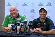 11 November 2017; Ireland team manager Joe Kernan and the Australian manager Chris Scott, right, during the Australia v Ireland - Virgin Australia International Rules Series 2nd Test pre match photocall at the Domain Stadium, Subiaco Oval, Perth, Australia. Photo by Ray McManus/Sportsfile