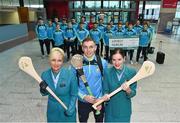 17 November 2017; Clare hurler David McInerney along with  team-mates and Aer Lingus Senior Cabin Crew members Lesley Murphy, left, and Grainne Frawley, departed Shannon Airport for Boston today onboard Aer Lingus flight EI135. Aer Lingus, official airline of the AIG Fenway Hurling Classic and Irish Festival, has been serving Boston since 1958 and is thrilled to once again be supporting this unique cultural and sporting event, bringing 130 hurlers to Boston’s iconic Fenway Park. Games will be broadcast on TG4 on November 19th with Dublin v Galway in the first semi-final followed by Clare v Tipperary in the second semi-final. Photo by Diarmuid Greene/Sportsfile