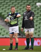 17 November 2017; Andrew Conway, left, and CJ Stander during the Ireland rugby captain's run at the Aviva Stadium in Dublin. Photo by Seb Daly/Sportsfile