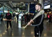 17 November 2017; Galway hurlers departed Dublin Airport for Boston today onboard Aer Lingus flight EI137. Aer Lingus, official airline of the AIG Fenway Hurling Classic and Irish Festival, has been serving Boston since 1958 and is thrilled to once again be supporting this unique cultural and sporting event, bringing 130 hurlers to Boston’s iconic Fenway Park. Games will be broadcast on TG4 on November 19th with Dublin v Galway in the first semi-final followed by Clare v Tipperary in the second semi-final. Pictured is Galway hurler Adrian Tuohy. Photo by Ramsey Cardy/Sportsfile