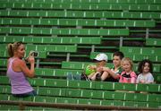 17 November 2017; Brenda Campbell, from Dunloe, Co Donegal takes a picture of, from left, Patrick Campbell, age 7, Shay Burke, age 9, both from Perth and with Donegal parents, Annie Campbell, age 4, and Amelie Ayton during Ireland International Rules Squad Captain's Run at Domain Stadium, Subiaco Oval in Perth, Australia. Photo by Ray McManus/Sportsfile