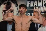 17 November 2017; Jamie Conlan weighs in ahead of his IBF World Super Flyweight Championship bout with Jerwin Ancajas on Saturday at the Clayton Hotel in Belfast. Photo by Oliver McVeigh/Sportsfile