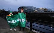 18 November 2017; Ireland supporters James Comerford, left, and Jack Power, both age 9 from Waterford prior to the Guinness Series International match between Ireland and Fiji at the Aviva Stadium in Dublin. Photo by Eóin Noonan/Sportsfile