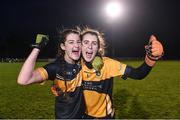 18 November 2017; Mourneabbey players Mimear Meaney, left, and Meabh O'Sullivan celebrate after the All-Ireland Ladies Football Senior Club Championship semi-final match between Foxrock Cabinteely and Mourneabbey at Bray Emmets in Wicklow.  Photo by Matt Browne/Sportsfile
