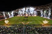 18 November 2017; The teams make their way on to the field ahead of the Guinness Series International match between Ireland and Fiji at the Aviva Stadium in Dublin. Photo by Sam Barnes/Sportsfile