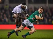 18 November 2017; Andrew Conway of Ireland is tackled by Levani Botia of Fiji during the Guinness Series International match between Ireland and Fiji at the Aviva Stadium in Dublin. Photo by Sam Barnes/Sportsfile