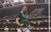 18 November 2017; Jack Conan of Ireland celebrates after scoring his side's third try during the Guinness Series International match between Ireland and Fiji at the Aviva Stadium in Dublin. Photo by Eóin Noonan/Sportsfile
