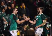 18 November 2017; Jack Conan of Ireland, left, is congratulated by teammate Stuart McCloskey after scoring his side's third try during the Guinness Series International match between Ireland and Fiji at the Aviva Stadium in Dublin. Photo by Seb Daly/Sportsfile