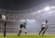 18 November 2017; Darren Sweetnam of Ireland goes over to score his side's first try during the Guinness Series International match between Ireland and Fiji at the Aviva Stadium in Dublin. Photo by Eóin Noonan/Sportsfile