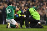 18 November 2017; Joey Carbery of Ireland receives treatment by the team doctor during the Guinness Series International match between Ireland and Fiji at the Aviva Stadium in Dublin. Photo by Eóin Noonan/Sportsfile