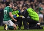 18 November 2017; Joey Carbery of Ireland receives treatment during the Guinness Series International match between Ireland and Fiji at the Aviva Stadium in Dublin. Photo by Eóin Noonan/Sportsfile