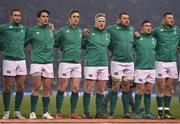 18 November 2017; Ireland players, from left, Dave Kearney, Joey Carbery, Darren Sweetnam, James Tracy, CJ Stander, Luke McGrath and Robbie Henshaw during the Guinness Series International match between Ireland and Fiji at the Aviva Stadium in Dublin. Photo by Seb Daly/Sportsfile