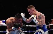 18 November 2017; Carl Frampton, right, in action against Horacio Garcia during their featherweight bout at the SSE Arena in Belfast. Photo by Ramsey Cardy/Sportsfile