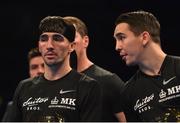 18 November 2017; Jamie Conlan, with brother Michael, ahead of his IBF World super flyweight Title bout against Jerwin Ancajas at the SSE Arena in Belfast. Photo by Ramsey Cardy/Sportsfile