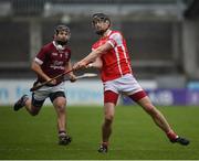 19 November 2017; Seán Moran of Cuala in action against Mark Maloney of St. Martin's during the AIB Leinster GAA Hurling Senior Club Championship Semi-Final match between Cuala and St Martin's GAA Club at Parnell Park in Dublin. Photo by Cody Glenn/Sportsfile