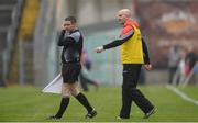19 November 2017; Ballygunner manager Fergal Hartley in conversation with linesman Fergal Horgan during the AIB Munster GAA Hurling Senior Club Championship Final match between Na Piarsaigh and Ballygunner at Semple Stadium in Thurles, Co Tipperary. Photo by Piaras Ó Mídheach/Sportsfile