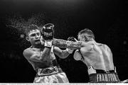 18 November 2017; (EDITOR'S NOTE: Image has been converted to black & white) Carl Frampton, right, in action against Horacio Garcia during their featherweight bout at the SSE Arena in Belfast. Photo by Ramsey Cardy/Sportsfile