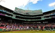19 November 2017; The Galway and Dublin teams walk in the parade before the AIG Super 11's Fenway Classic Semi-Final match between Dublin and Galway at Fenway Park in Boston, MA, USA. Photo by Brendan Moran/Sportsfile