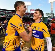 19 November 2017; Peter Duggan, left, and Ian Galvin of Clare celebrate after the AIG Super 11's Fenway Classic Final match between Clare and Galway at Fenway Park in Boston, MA, USA. Photo by Brendan Moran/Sportsfile