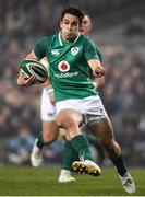 18 November 2017; Darren Sweetnam of Ireland on his way to scoring his side's first try during the Guinness Series International match between Ireland and Fiji at the Aviva Stadium in Dublin. Photo by Eóin Noonan/Sportsfile