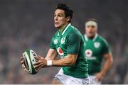 18 November 2017; Darren Sweetnam of Ireland on his way to scoring his side's first try during the Guinness Series International match between Ireland and Fiji at the Aviva Stadium in Dublin. Photo by Eóin Noonan/Sportsfile