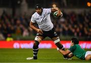 18 November 2017; Akapusi Qera of Fiji is tackled by Joey Carbery of Ireland during the Guinness Series International match between Ireland and Fiji at the Aviva Stadium in Dublin. Photo by Sam Barnes/Sportsfile