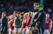 19 November 2017; Joe Canning and David Burke, right, of Galway look on during the AIG Super 11's Fenway Classic Semi-Final match between Dublin and Galway at Fenway Park in Boston, MA, USA. Photo by Brendan Moran/Sportsfile