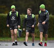 21 November 2017; Darren Sweetnam, left, Kieran Marmion, centre, and Ultan Dillane arrive prior to Ireland rugby squad training at Carton House in Maynooth, Co Kildare. Photo by Seb Daly/Sportsfile