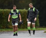 21 November 2017; Sean Reidy, left, and Kieran Treadwell arrive prior to Ireland rugby squad training at Carton House in Maynooth, Co Kildare. Photo by Seb Daly/Sportsfile
