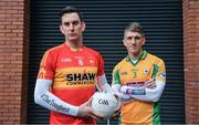 21 November 2017; Corofin’s Kieran Fitzgerald is pictured alongside Castlebar Mitchells’ Barry Moran ahead of the AIB GAA Connacht Senior Football Club Championship Final on Sunday 26th November. For exclusive content throughout the AIB Club Championships follow @AIB_GAA and facebook.com/AIBGAA. Photo by Sam Barnes/Sportsfile