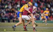 19 November 2017; Joseph Cooney of Galway in action against Cathal Malone of Clare during the AIG Super 11's Fenway Classic Final match between Clare and Galway at Fenway Park in Boston, MA, USA. Photo by Brendan Moran/Sportsfile