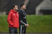 21 November 2017; Munster head coach Johann van Graan, left, and technical coach Felix Jones during Munster Rugby Squad Training at the University of Limerick in Limerick. Photo by Diarmuid Greene/Sportsfile