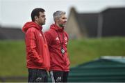 21 November 2017; Munster head coach Johann van Graan, left, and head of fitness Aled Walters during Munster Rugby Squad Training at the University of Limerick in Limerick. Photo by Diarmuid Greene/Sportsfile