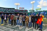 19 November 2017; Members of the Dublin Men's and Dublin Ladies Football teams with the Sam Maguire and Brendan Martin Cups at the AIG Super 11's Fenway Classic Final match between Clare and Galway at Fenway Park in Boston, MA, USA. Photo by Brendan Moran/Sportsfile