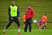 21 November 2017; Munster head coach Johann van Graan and Simon Zebo during Munster Rugby Squad Training at the University of Limerick in Limerick. Photo by Diarmuid Greene/Sportsfile
