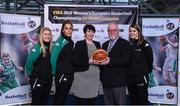 22 November 2017; In attendance as Basketball Ireland officially announce the venue for FIBA 2018 Women’s European Championship for Small Countries are, from left, Danielle O'Leary of Ireland, Grainne Dwyer of Ireland, Theresa Walsh, President of Basketball Ireland, Patsy Ryan, General Manager of the Mardyke Arena UCC, and Claire Rockall, at Mardyke Arena in Cork. Photo by Sam Barnes/Sportsfile